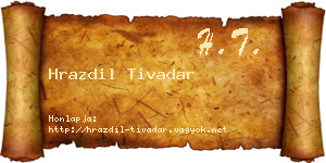 Hrazdil Tivadar névjegykártya